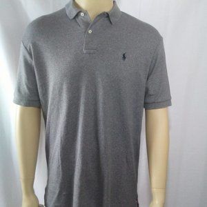 POLO RALPH LAUREN Gray Polo Shirt Size Large.